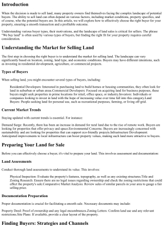 We Buy Land: How to Choose the Right Buyer for Your Property