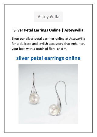 Silver Petal Earrings Online