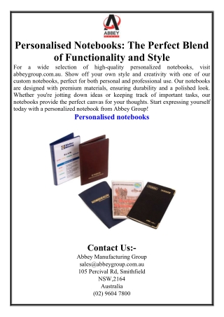Personalised Notebooks: The Perfect Blend of Functionality and Style