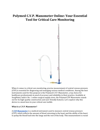 polymed c v p manometer online your essential