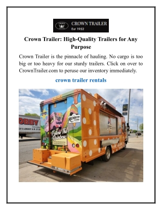 crown trailer high quality trailers
