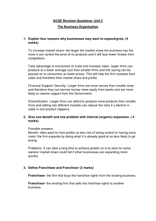 gcse revision questions unit 2