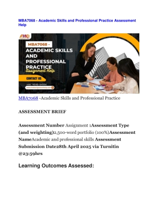 MBA7068 - Academic Skills and Professional Practice Assessment Help