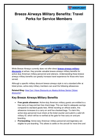 Breeze Airways Military Benefits Travel Perks for Service Members