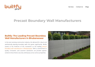 Premier Precast Boundary Wall Manufacturers in Bhubaneswar