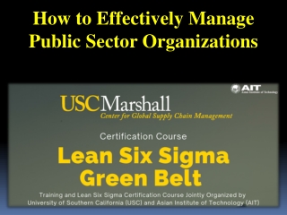How to Effectively Manage Public Sector Organizations