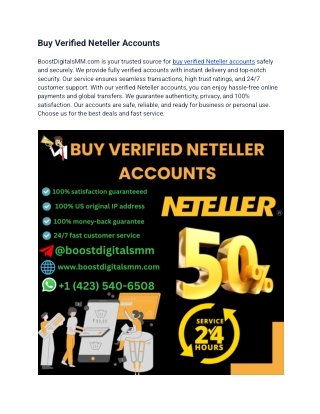 TOP Seller,, Buy Verified Neteller Accounts From USA In 2025