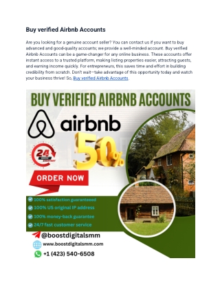 Buy verified Airbnb Accounts