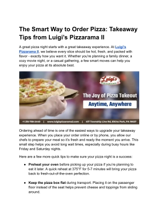 Pizza Takeaway Tips_ Get the Best Experience Every Time You Order from Luigi’s Pizzarama II (1)