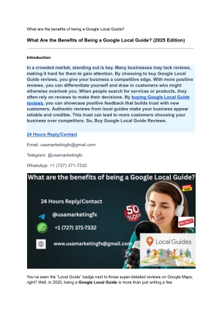 what are the benefits of being a google local