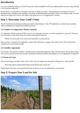 From Listing to Closing: Selling Your Land Step by Step