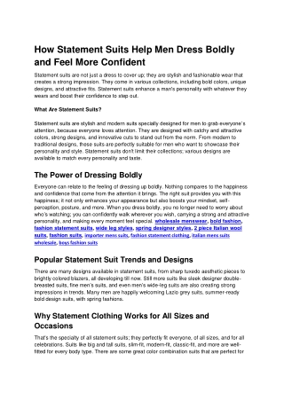 how statement suits help men dress boldly