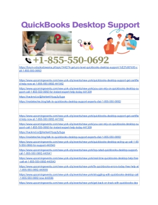 Talk to QuickBooks Desktop Support Experts – Dial  1-855-550-0692