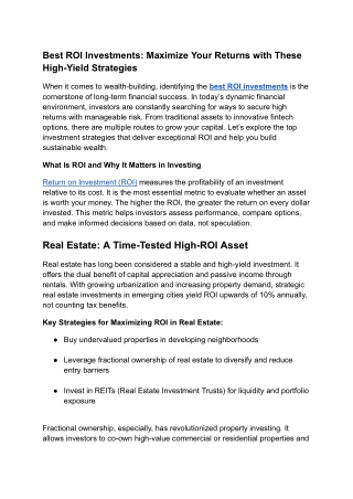 Best ROI Investments_ Maximize Your Returns with These High-Yield Strategies