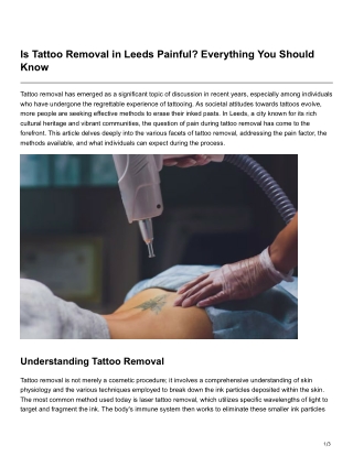Is Tattoo Removal in Leeds Painful Everything You Should Know