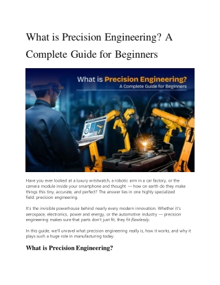 What is Precision Engineering