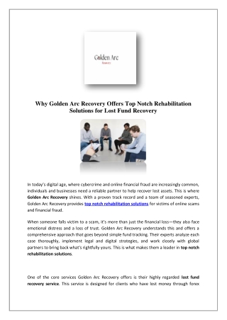why golden arc recovery offers top notch