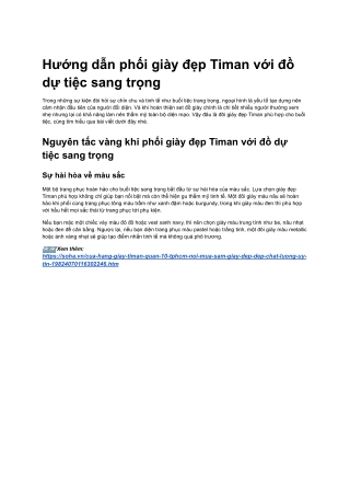 Hướng dẫn phối giày đẹp Timan với đồ dự tiệc sang trọng