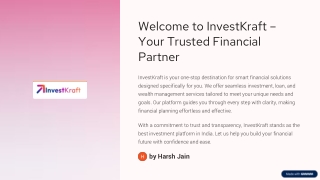 Apply for Home Loans, Business Loans & More Easily with InvestKraft