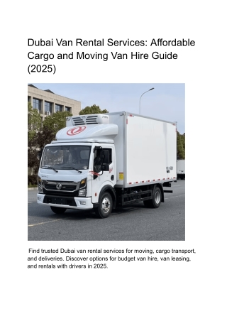 dubai van rental services affordable cargo