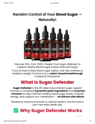 sugar defender