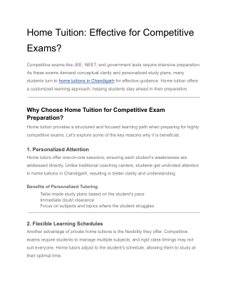 Home Tuition_ Effective for Competitive Exams