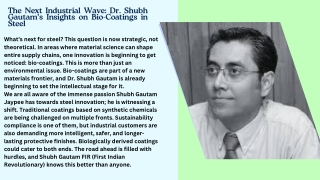 The Next Industrial Wave Dr. Shubh Gautam’s Insights on Bio-Coatings in Steel pdf