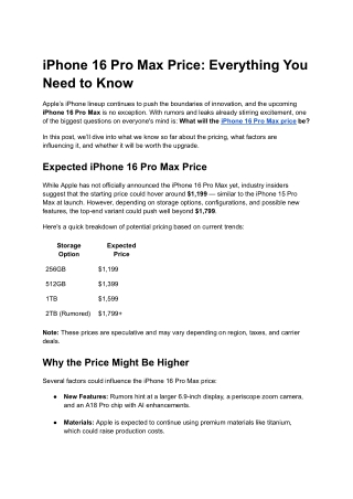 iphone 16 pro max price everything you need