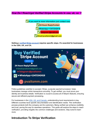 How Do I Reach_get Verified Stripe Accounts In usa, uk, ca