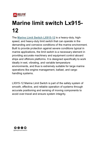 marine limit switch lx915 12