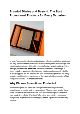Branded Diaries and Beyond_ The Best Promotional Products for Every Occasion