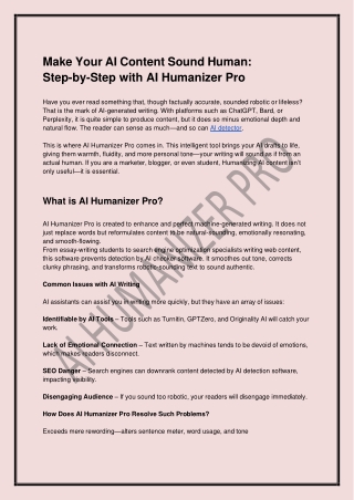 Make Your AI Content Sound Human_ Step-by-Step with AI Humanizer Pro
