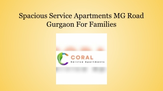 Spacious Service Apartments MG Road Gurgaon For Families