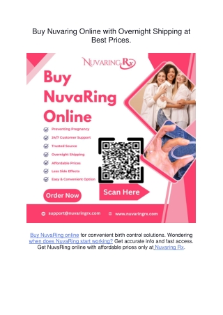 Buy Nuvaring Online with Overnight Shipping at Best Prices.