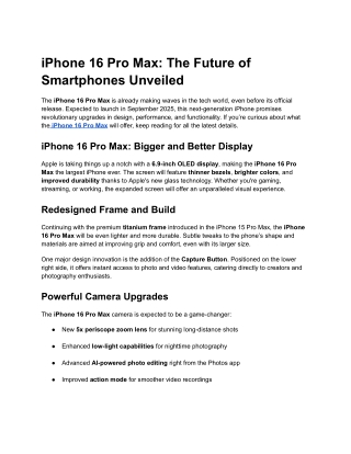 iphone 16 pro max the future of smartphones