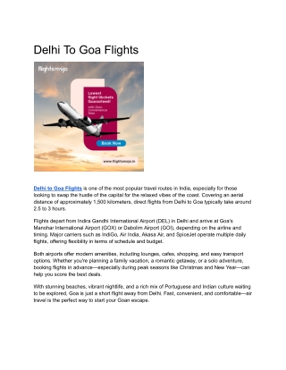 delhi to goa flights