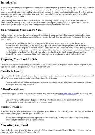 The Ultimate Guide to Selling Land Successfully