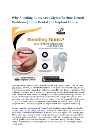 Why Bleeding Gums Are a Sign of Serious Dental Problems