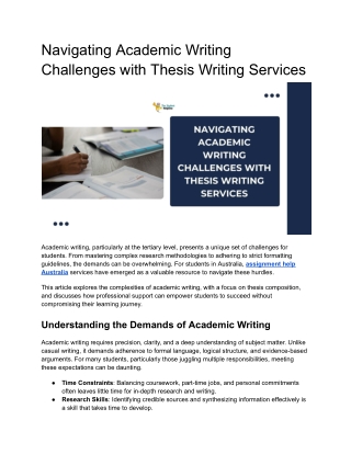 Navigating Academic Writing Challenges with Thesis Writing Services