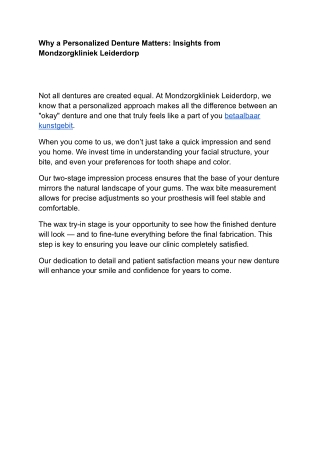 Why a Personalized Denture Matters_ Insights from Mondzorgkliniek Leiderdorp