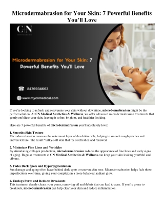 Microdermabrasion for Your Skin: 7 Powerful Benefits You’ll Love