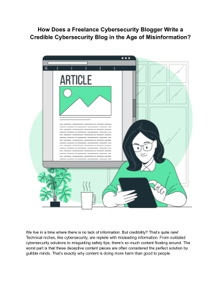 how does a freelance cybersecurity blogger write