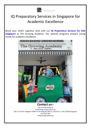 IQ Preparatory Services in Singapore for Academic Excellence