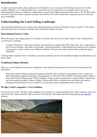 We Buy Land Nationwide: Exploring Your Options