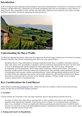 Land Buyer Insights: What Buyers Are Looking For