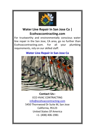 Water Line Repair In San Jose Ca Ecohvaccontracting.com