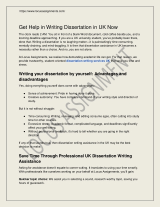 Get Help in Writing Dissertation in UK Now
