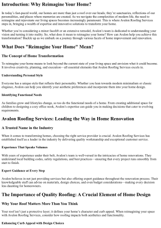 introduction why reimagine your home