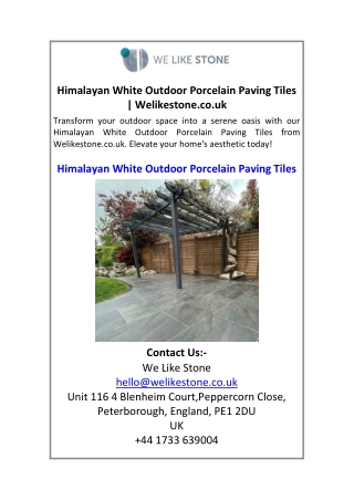 Himalayan White Outdoor Porcelain Paving Tiles  Welikestone.co.uk