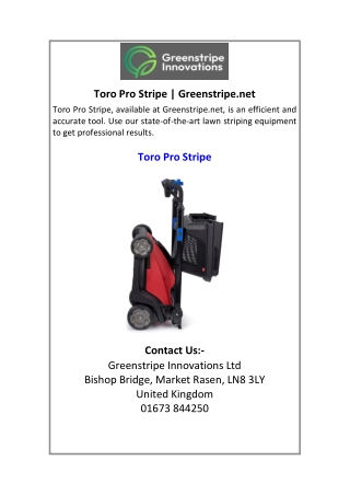 Toro Pro Stripe  Greenstripe.net